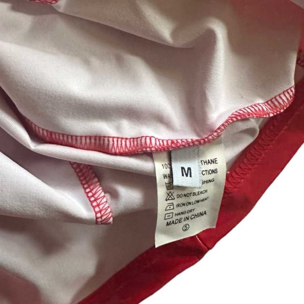 Red Club Dress size medium Sexy Sleeveless PU Lea… - image 5