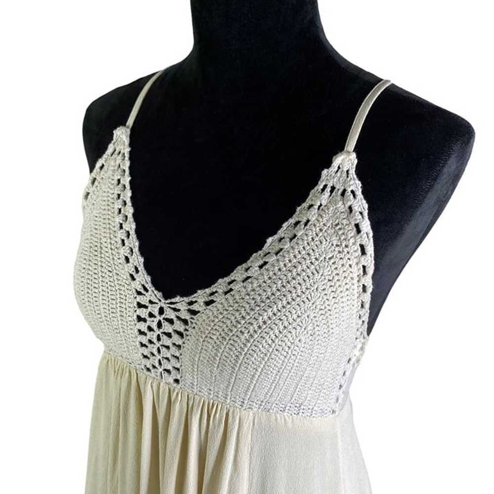 Lulus Hippie Hippie Chic crochet Cream Maxi Dress… - image 9