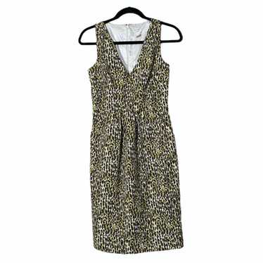 J. Crew Fabiola Abstract Leopard Sheath Dress Siz… - image 1