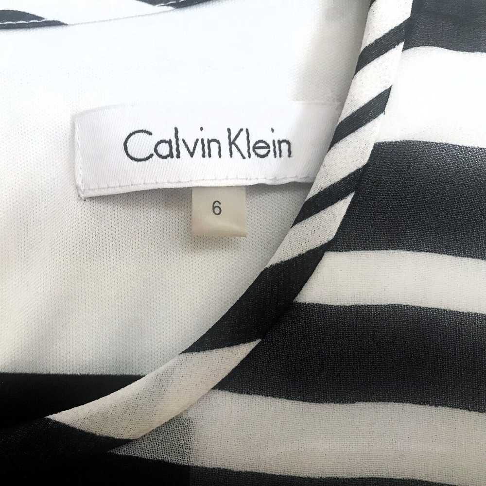 CALVIN KLEIN Sleeveless Striped Flowy Chiffon Shi… - image 6