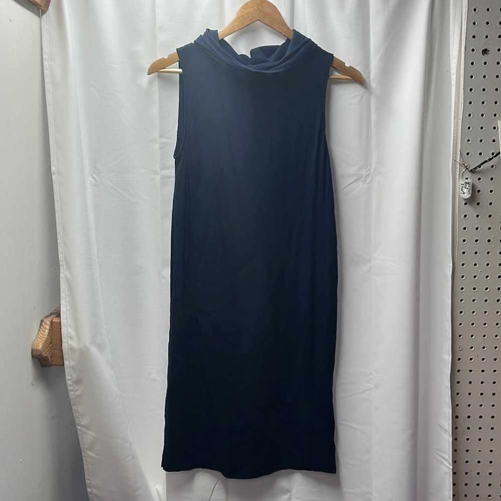 Boden Navy Blue Viscose Collar Back Dress- 8 - image 1