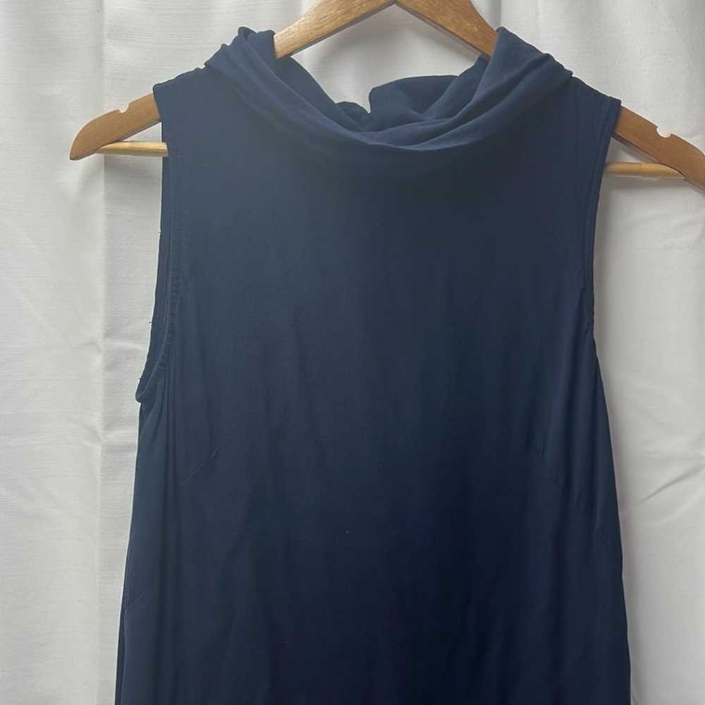 Boden Navy Blue Viscose Collar Back Dress- 8 - image 2