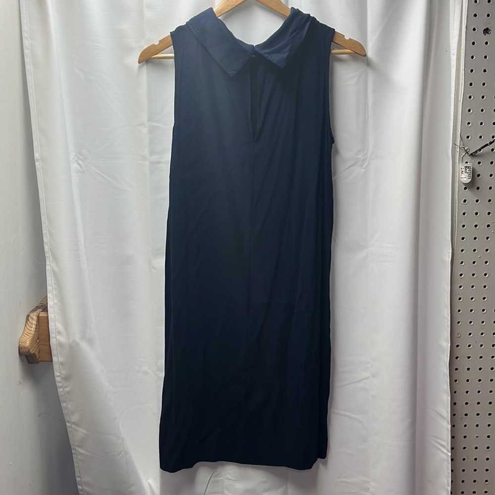Boden Navy Blue Viscose Collar Back Dress- 8 - image 4