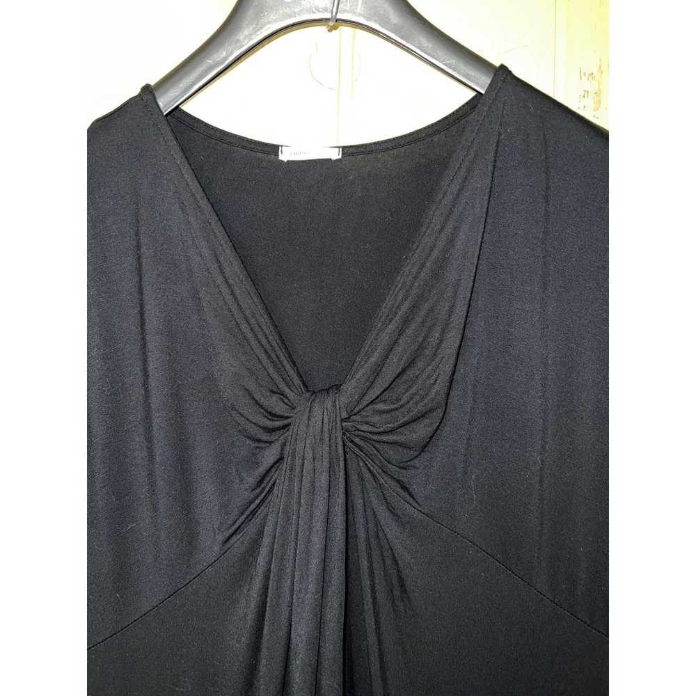 Twist Front Maxi DRESS Black Jersey Super Soft Kn… - image 1