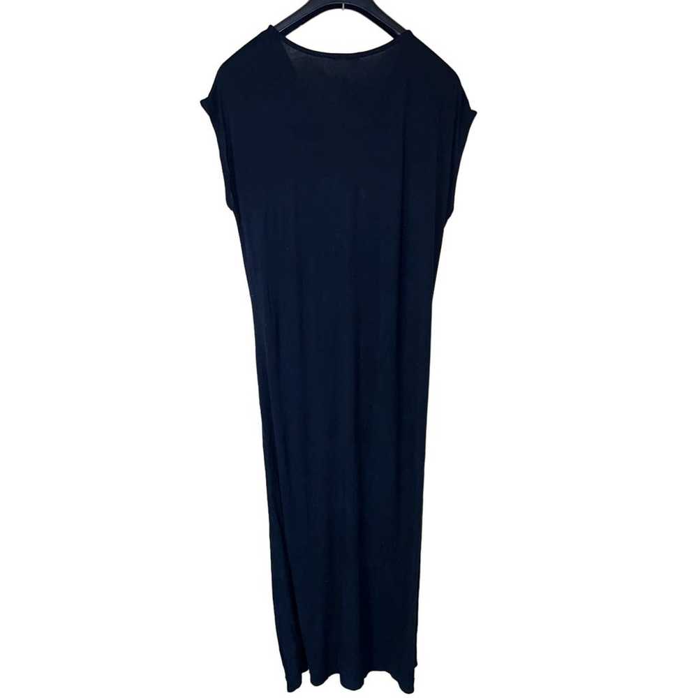 Twist Front Maxi DRESS Black Jersey Super Soft Kn… - image 3