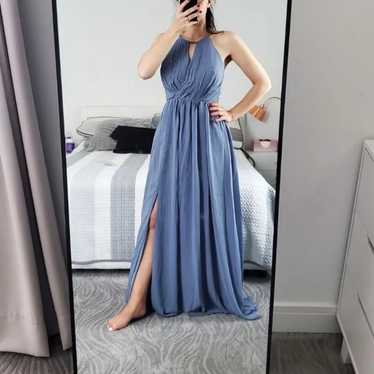 Women Dusty Blue Bridesmaid Special Occasion Floo… - image 1