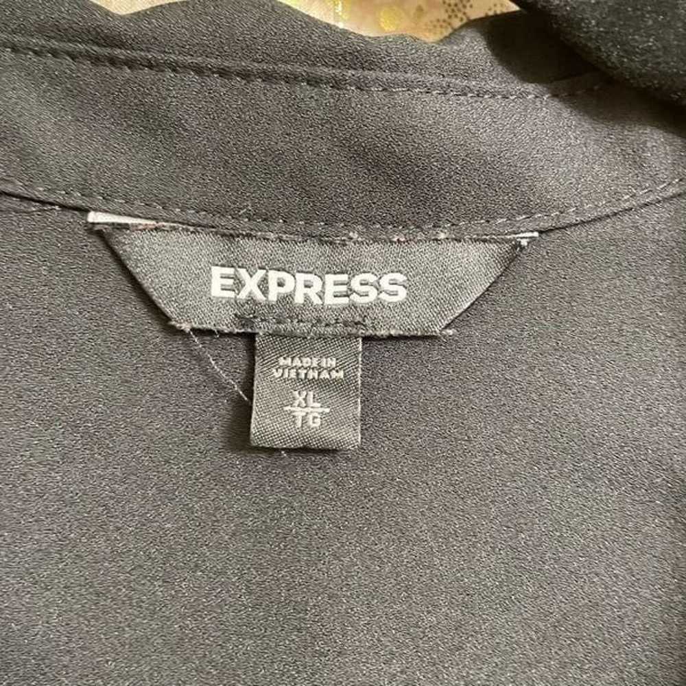 Express Black Long Sleeve Button Up Silver Studde… - image 3