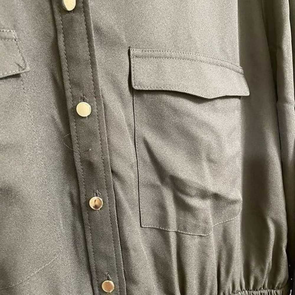 Express Black Long Sleeve Button Up Silver Studde… - image 5