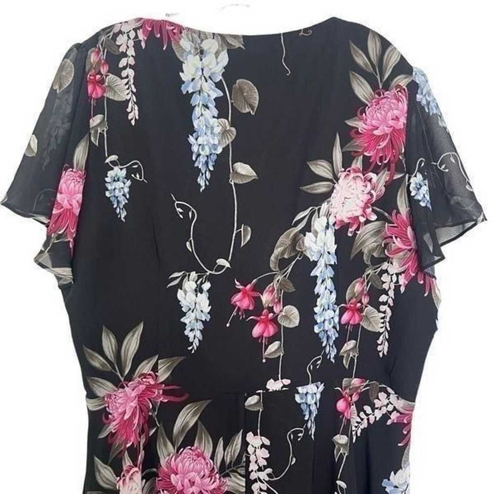 City Chic Black Floral Chiffon Flutter Sleeves Dr… - image 10
