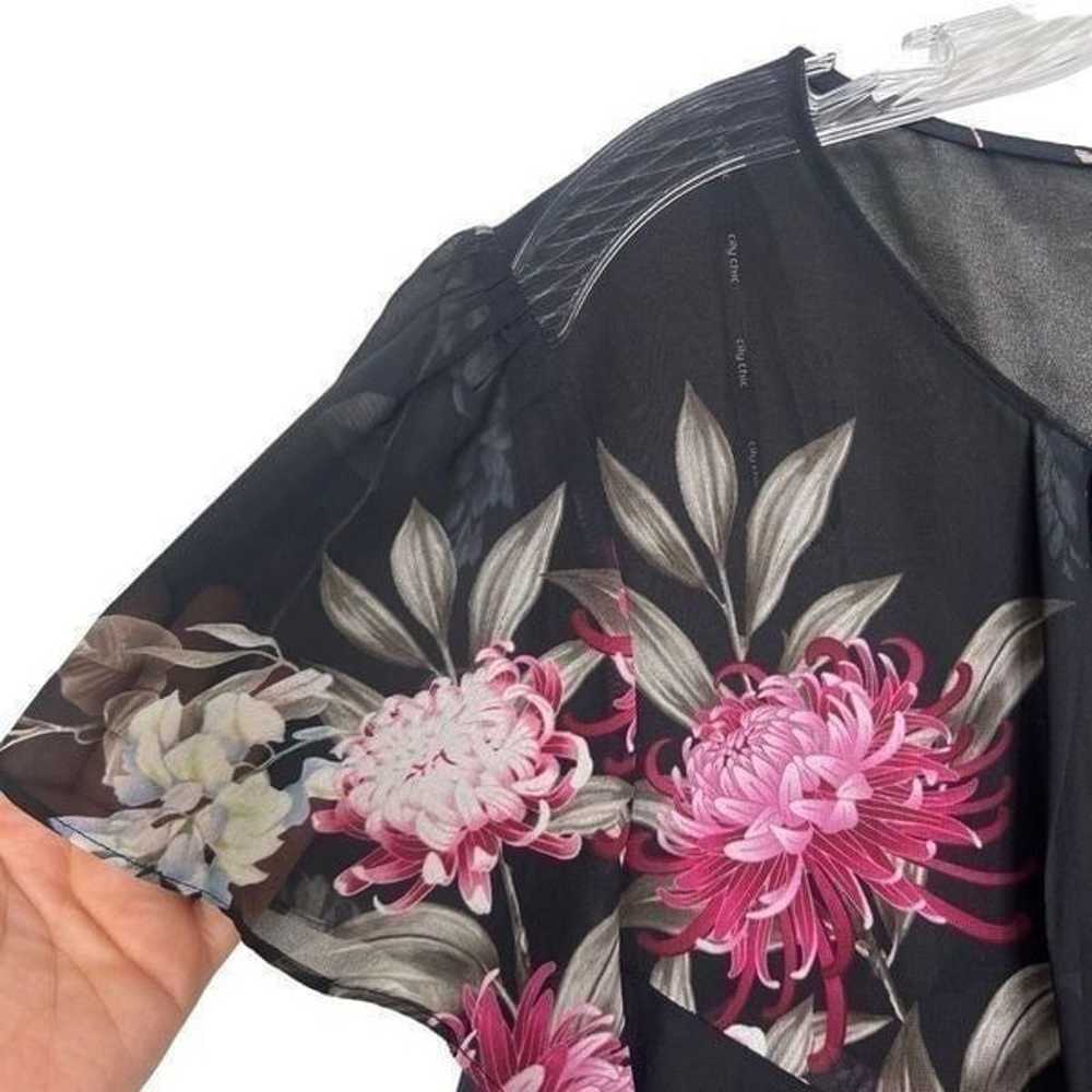 City Chic Black Floral Chiffon Flutter Sleeves Dr… - image 6