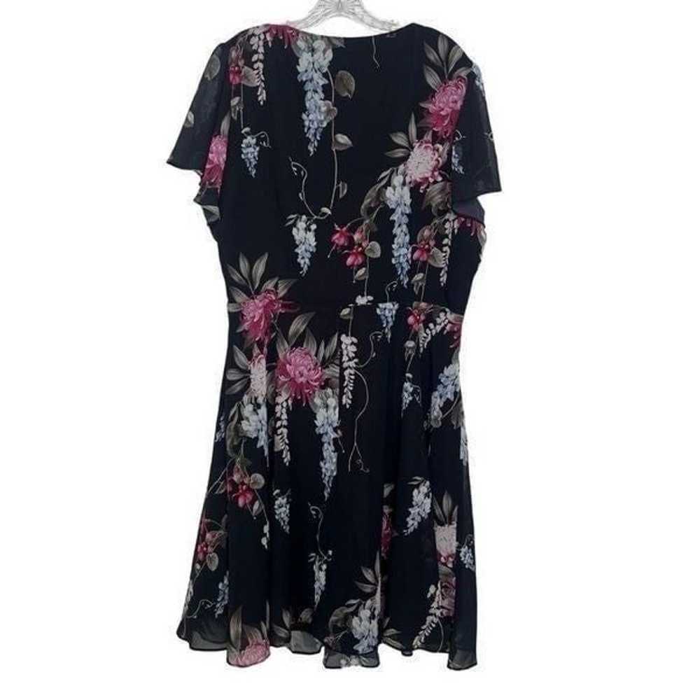 City Chic Black Floral Chiffon Flutter Sleeves Dr… - image 9