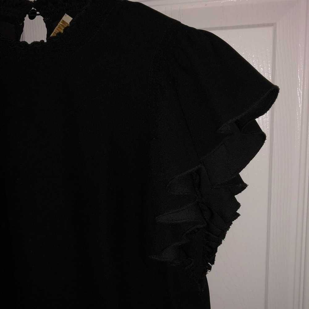 Kate Spade Black Ruffle Sleeve Midi Dress - image 3