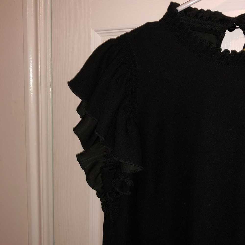 Kate Spade Black Ruffle Sleeve Midi Dress - image 4