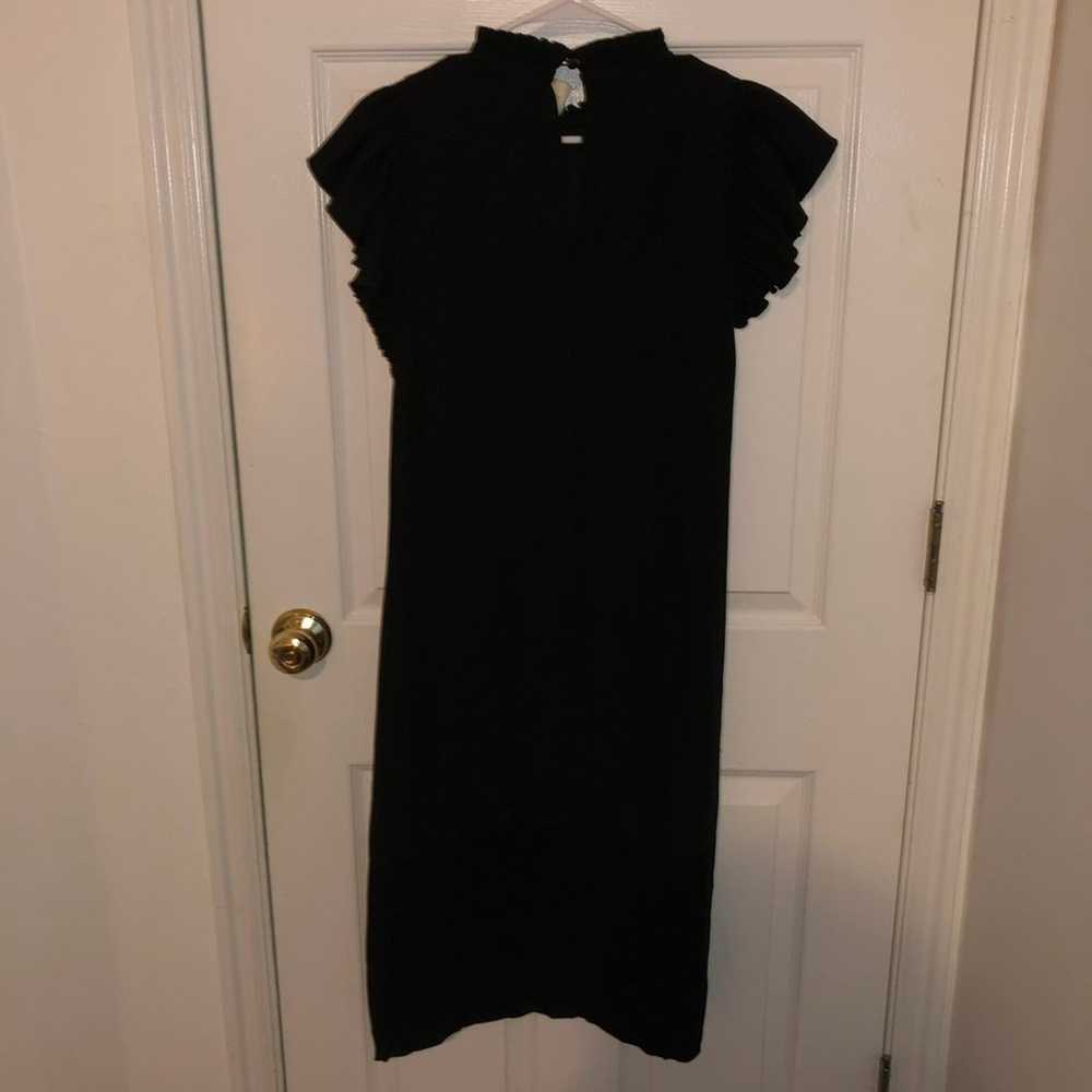 Kate Spade Black Ruffle Sleeve Midi Dress - image 9