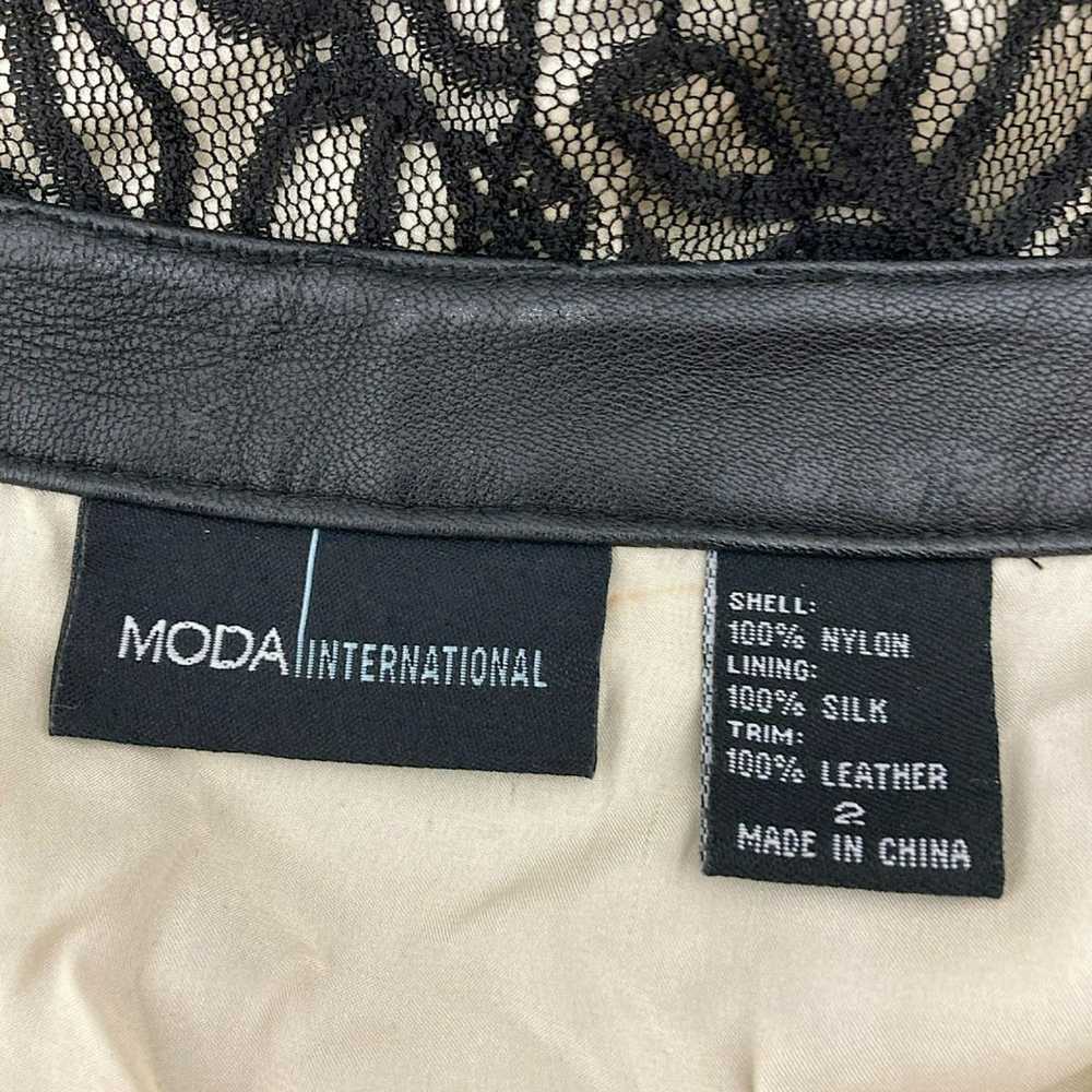 Moda International Leather Trimmed Silk Knee Leng… - image 11