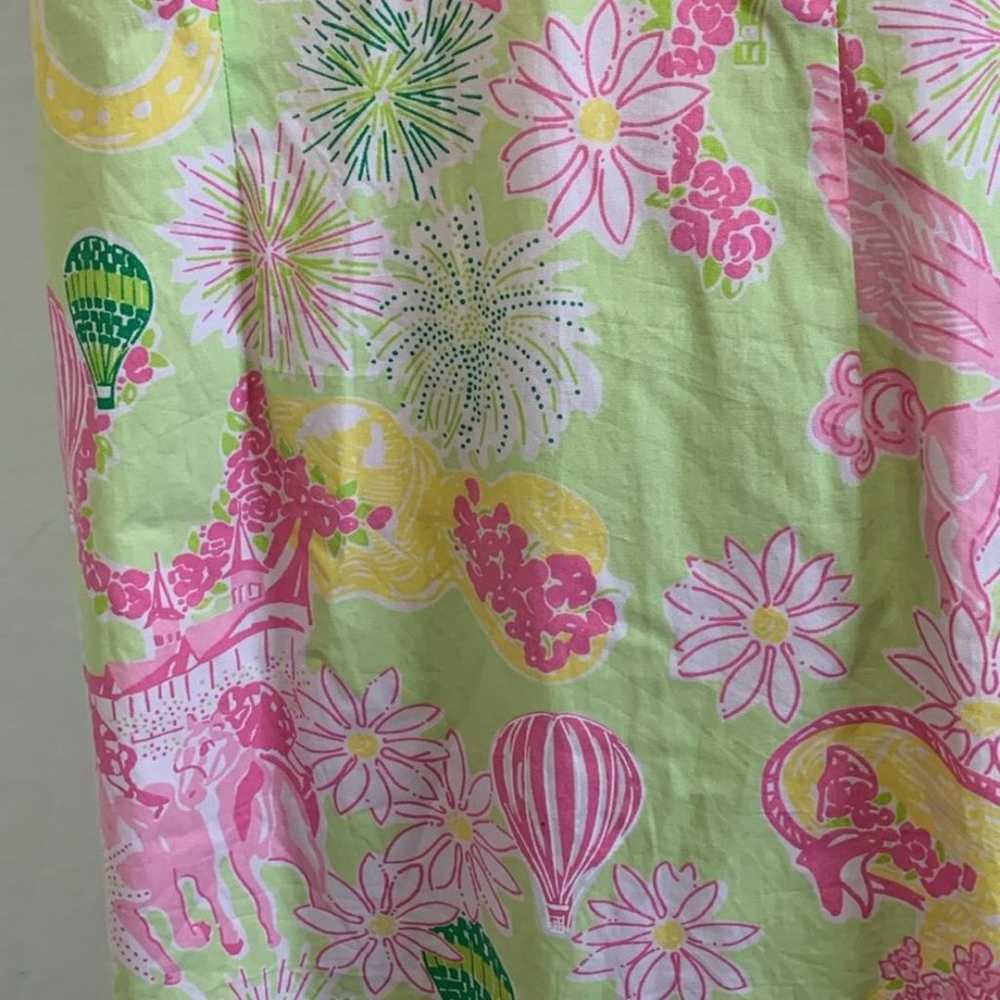 Lilly Pulitzer Derby Day Pink Green Print Cotton … - image 5