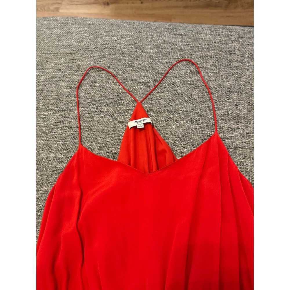 SUPER beautiful cute Madewell Red Silk Dress - Si… - image 6