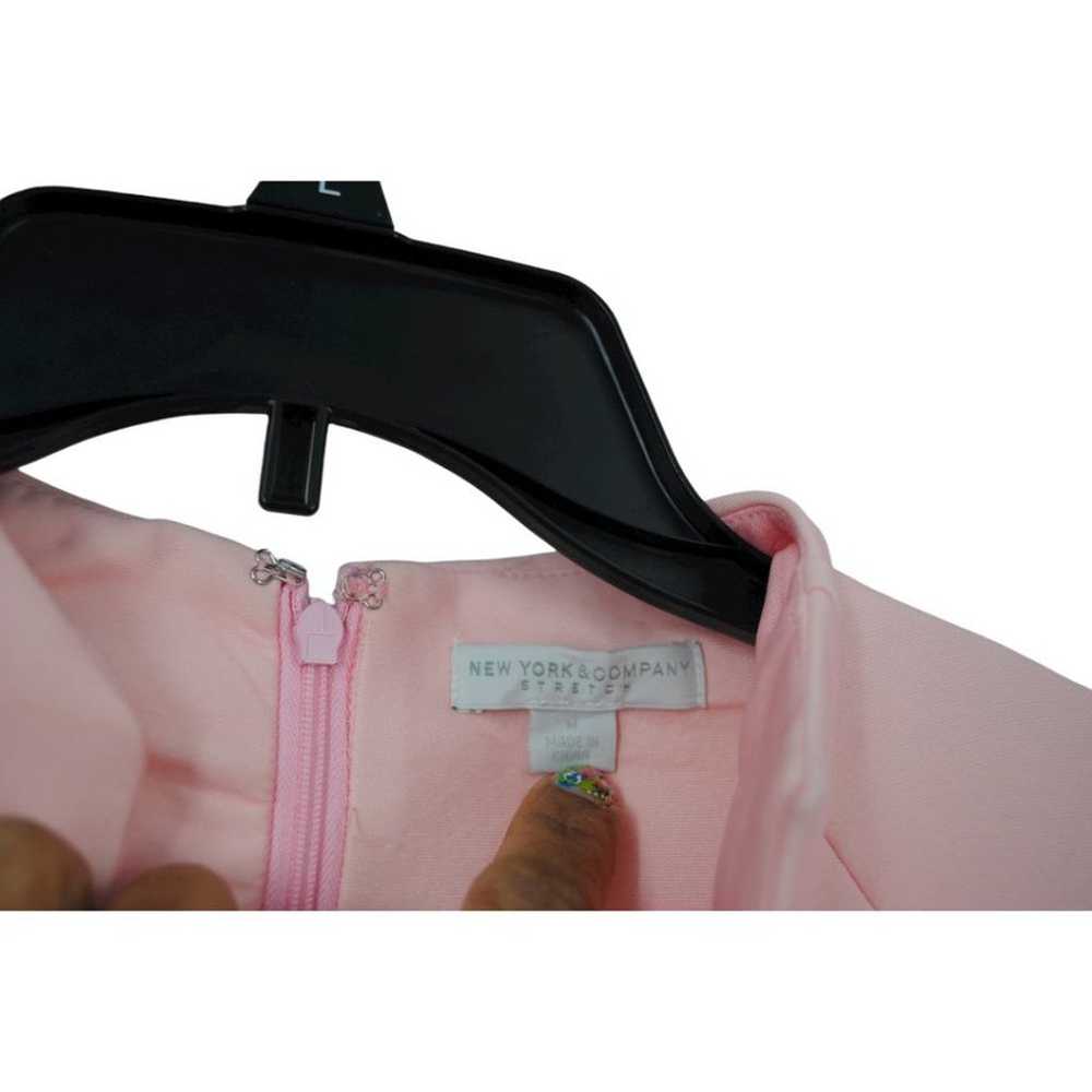 Womens Dress Midi A-line Puff Sleeve Pink Cherry … - image 7