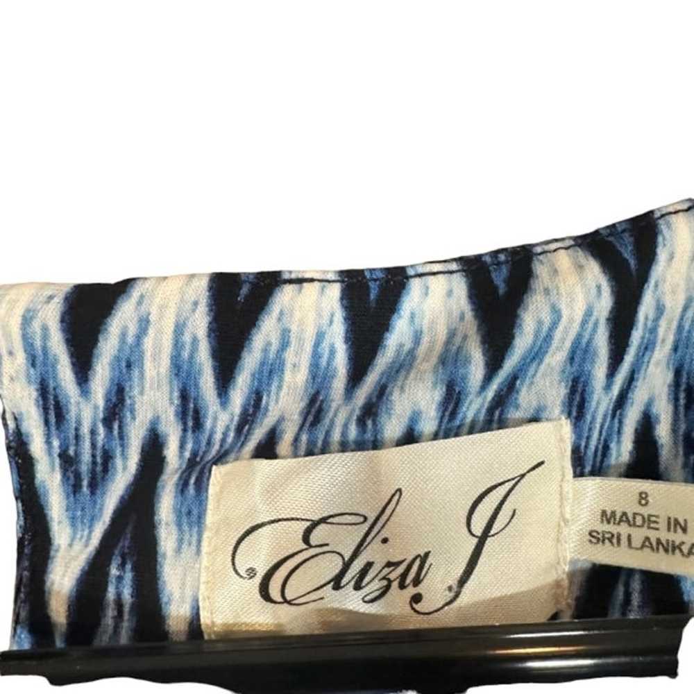 Eliza J Blue & White Geo Multicolor Cold Shoulder… - image 7