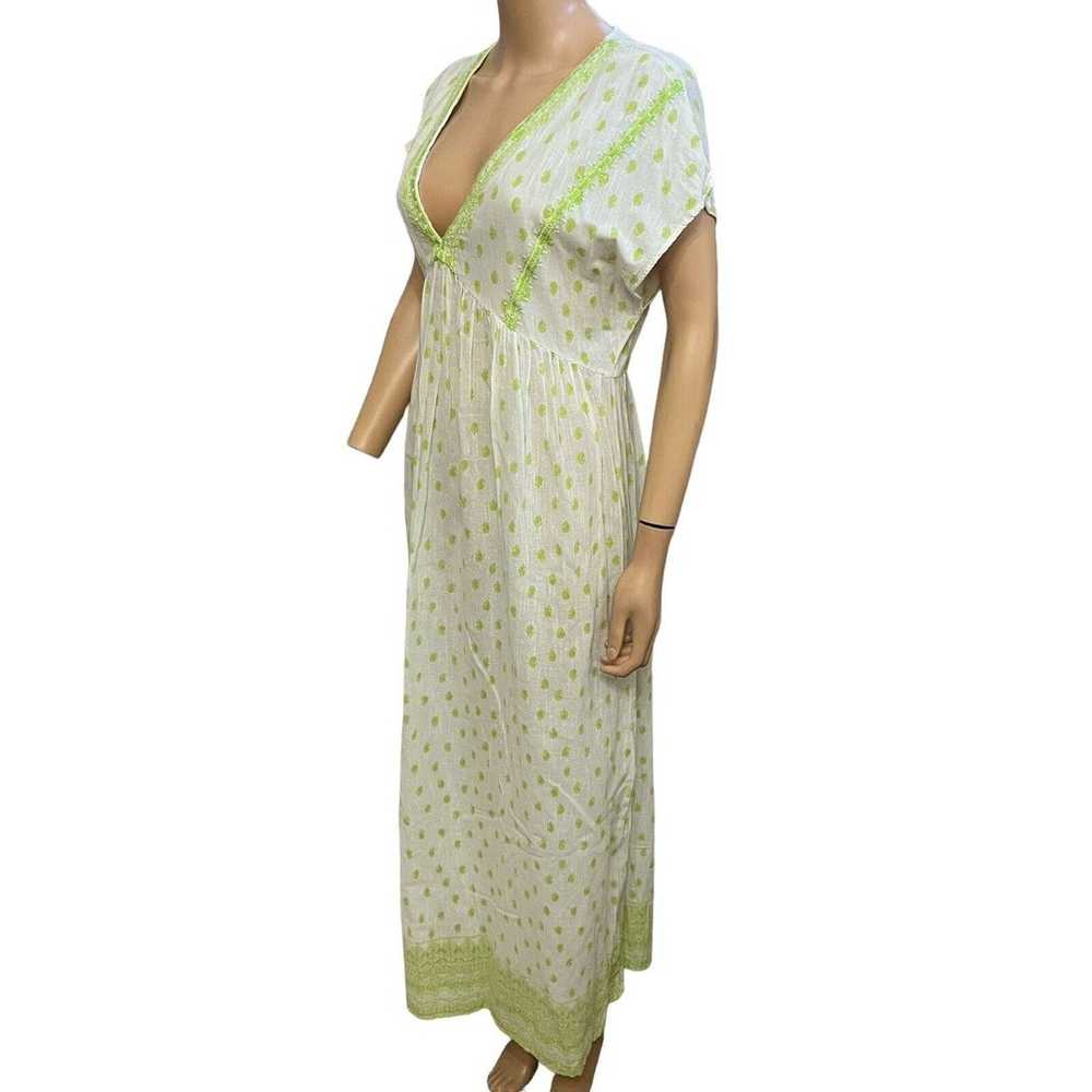 Zara Paisley Maxi Dress Ankle Woven Cotton Embroi… - image 3