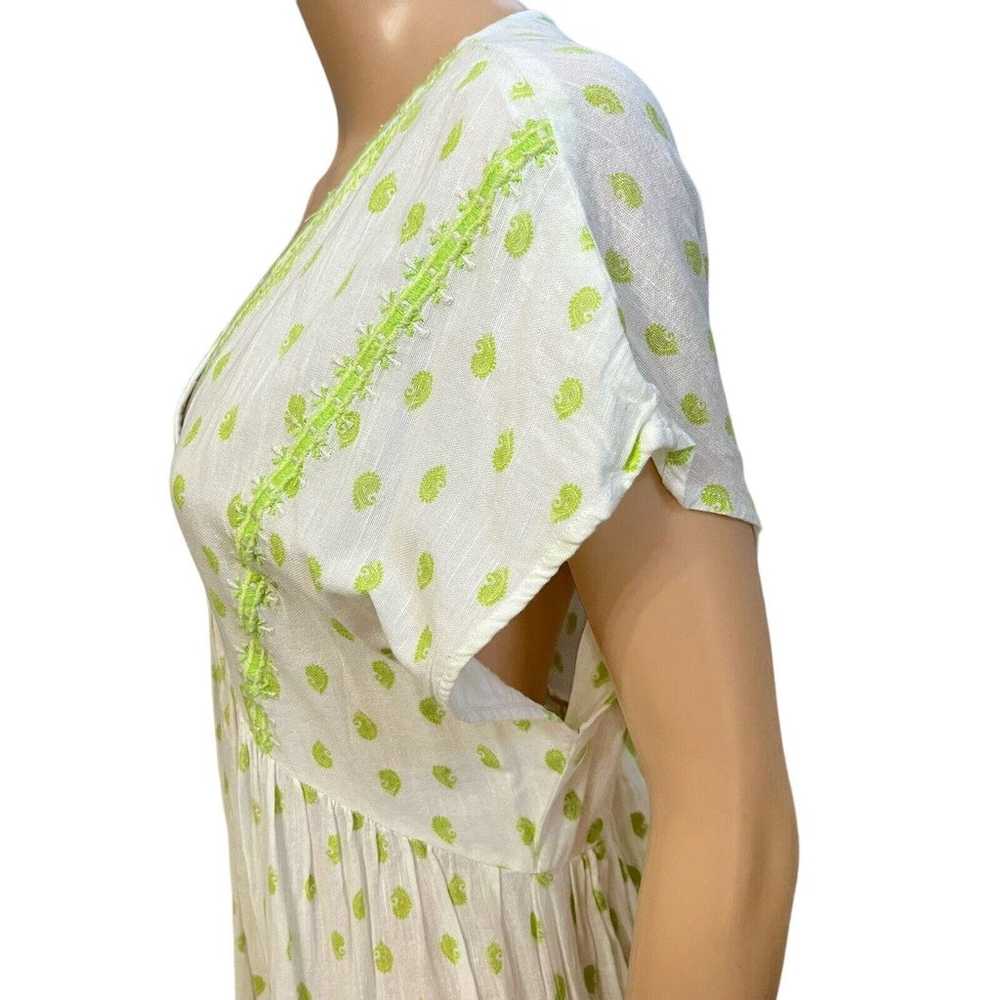 Zara Paisley Maxi Dress Ankle Woven Cotton Embroi… - image 4
