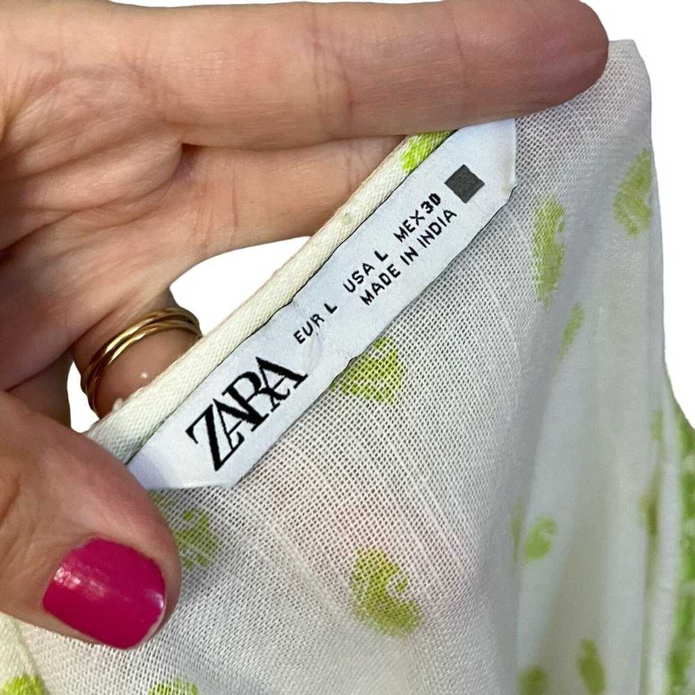 Zara Paisley Maxi Dress Ankle Woven Cotton Embroi… - image 8