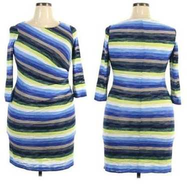 Muse Bandage Bodycon Textured Striped Watercolor L