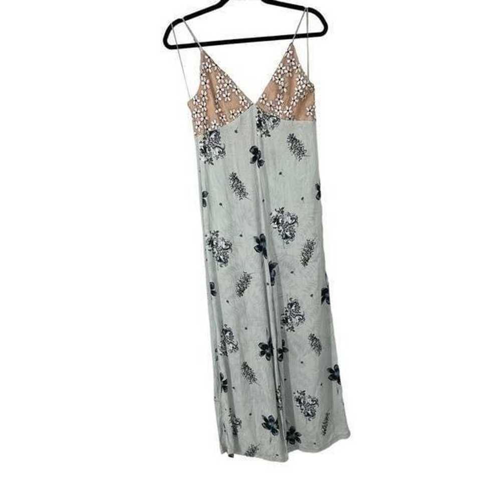 Topshop Blue Pink Embroidered Floral Spaghetti St… - image 2