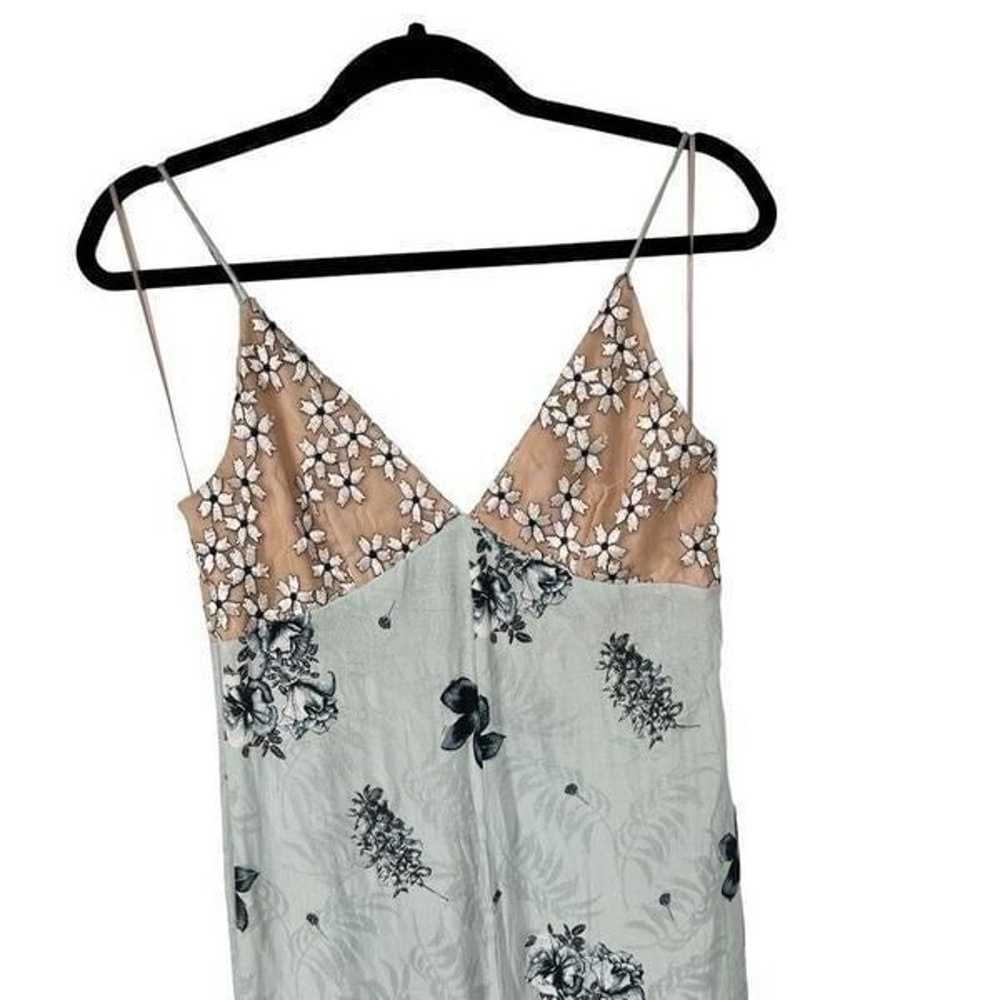 Topshop Blue Pink Embroidered Floral Spaghetti St… - image 4
