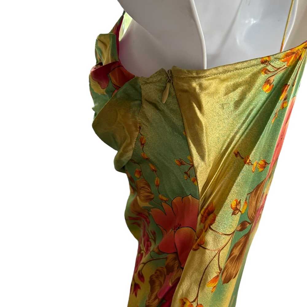 Vtg Y2K FIORI de Zucca Silk Floral Cocktail Dress… - image 8