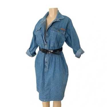 1980’s Dreams Vintage Denim Dress With Pockets - image 1