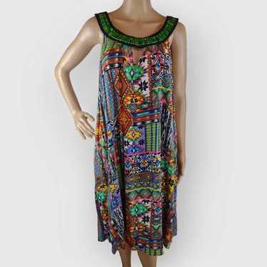 Madison Leigh Women Sleeveless Dress Rayon Colorf… - image 1