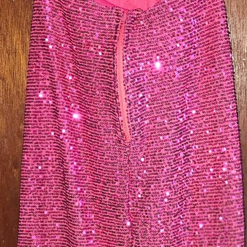 $40 Pink sequin maxi dress plus size 2X worn once - image 10