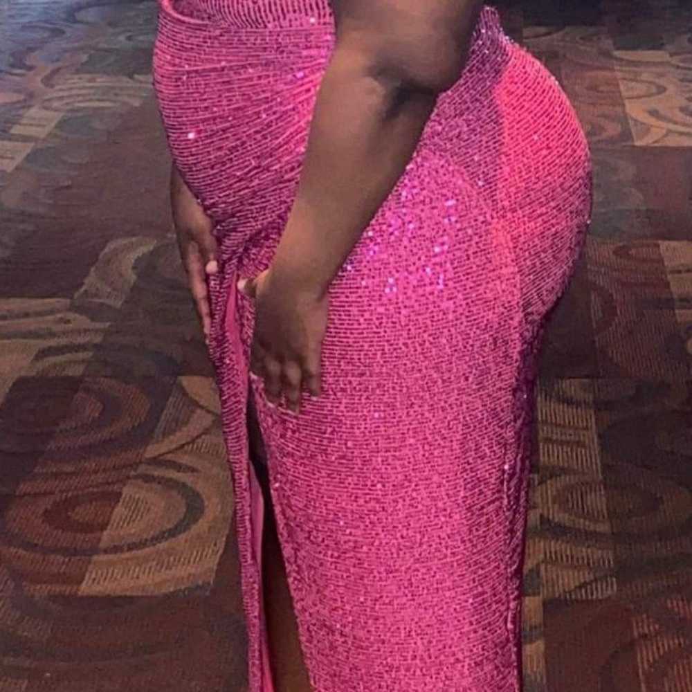 $40 Pink sequin maxi dress plus size 2X worn once - image 5