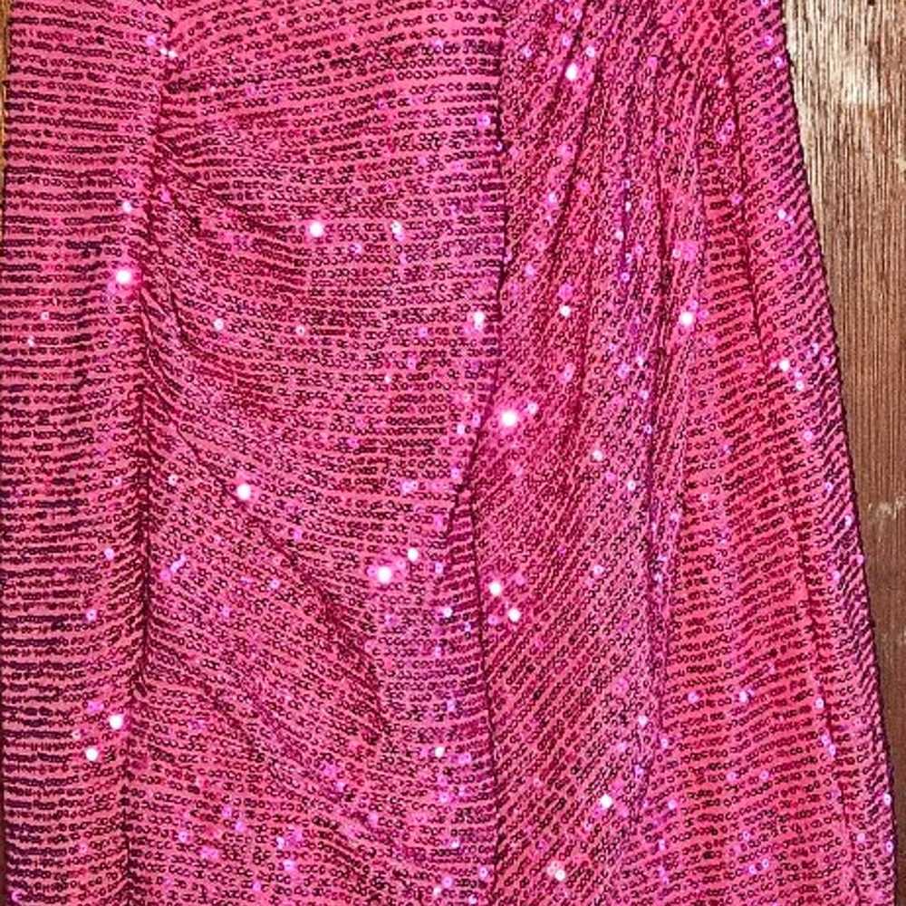 $40 Pink sequin maxi dress plus size 2X worn once - image 9