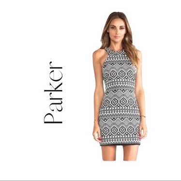 NWOT Parker Black & White Geo-Print Jacquard Dress - image 1
