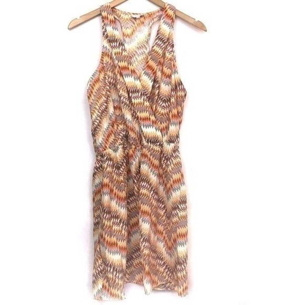 PARKER Maya Dress 100% SILK Sleeveless Wrap Orang… - image 3