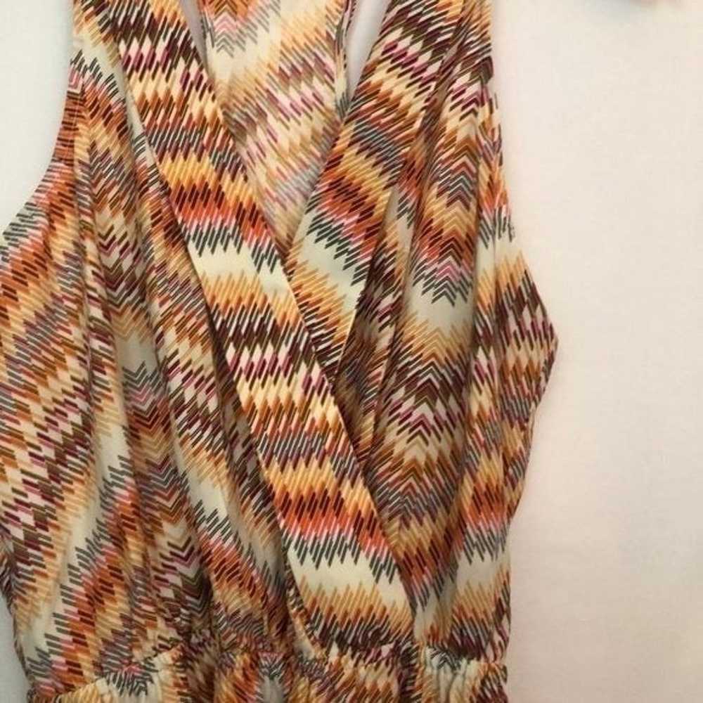 PARKER Maya Dress 100% SILK Sleeveless Wrap Orang… - image 4