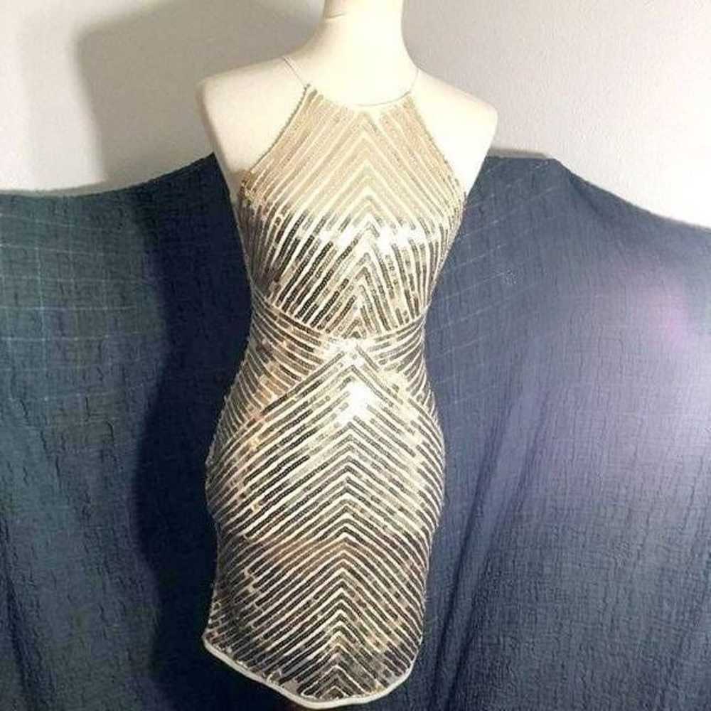 Lulus Ace of Spades Gold Sequence Bodycon Dress S… - image 2