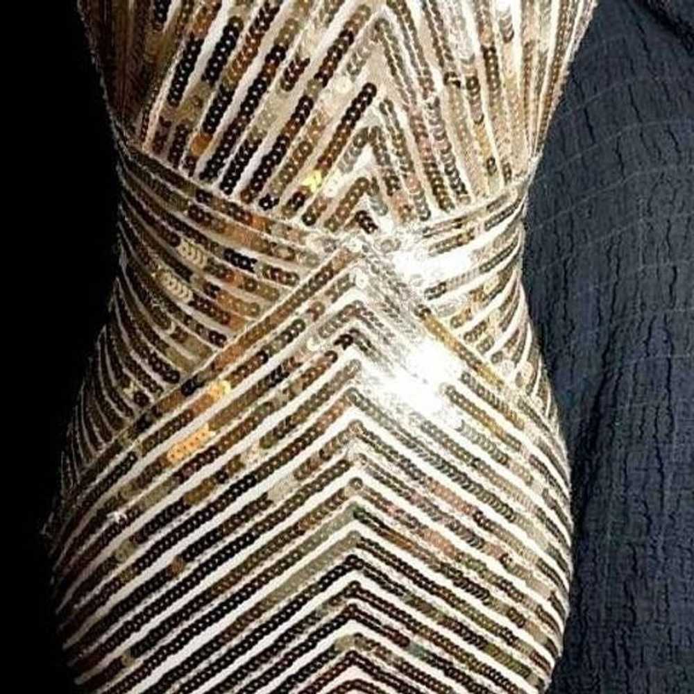 Lulus Ace of Spades Gold Sequence Bodycon Dress S… - image 9
