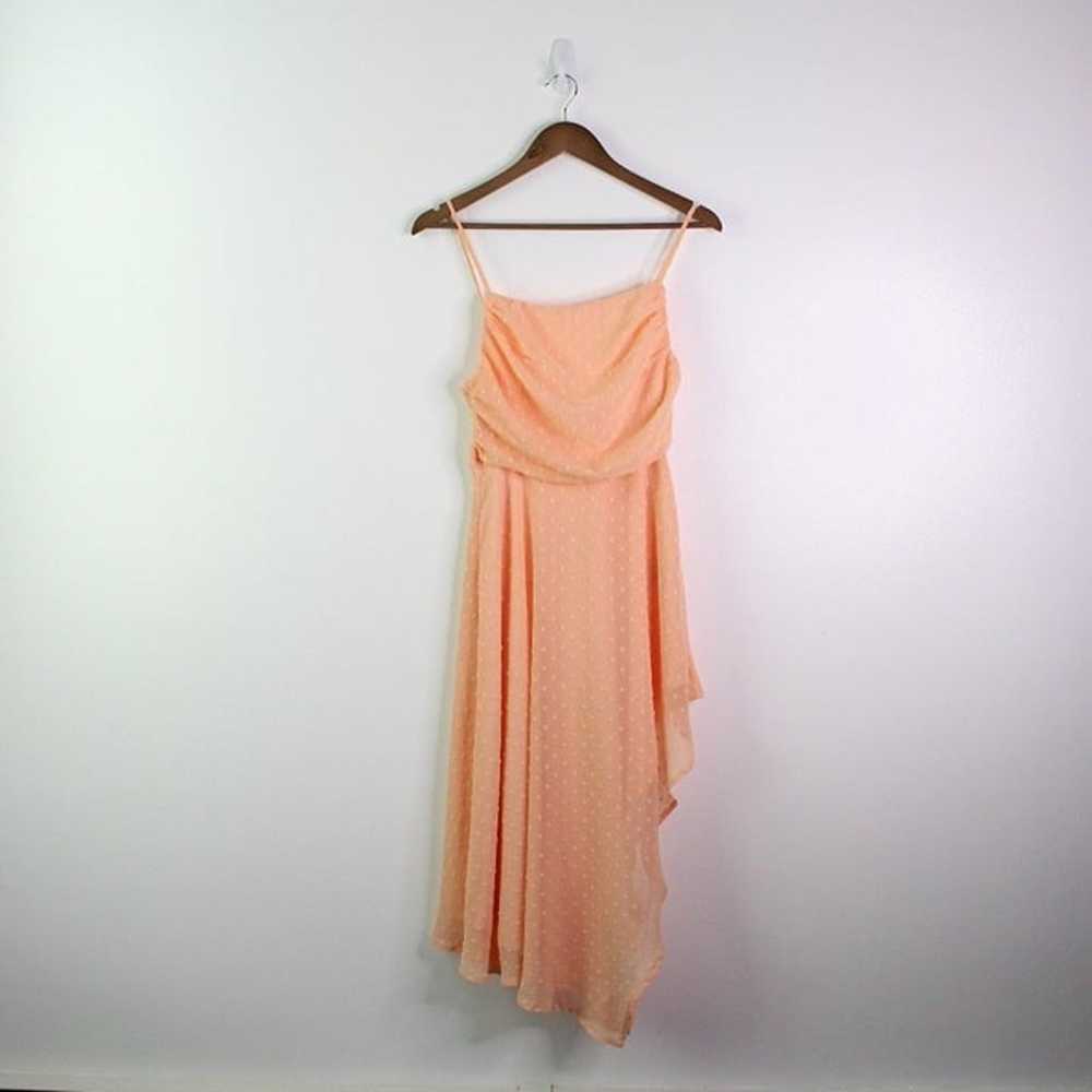 NBD Yvonne Swiss Dot Chiffon Dress Peach S - image 3