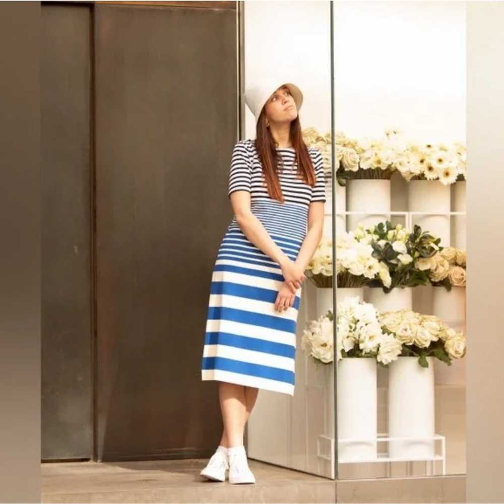 New MARNI X UNIQLO Striped Short Sleeve Dress Blu… - image 1