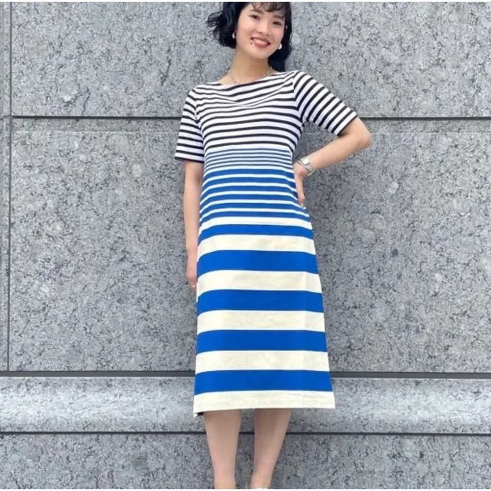 New MARNI X UNIQLO Striped Short Sleeve Dress Blu… - image 4