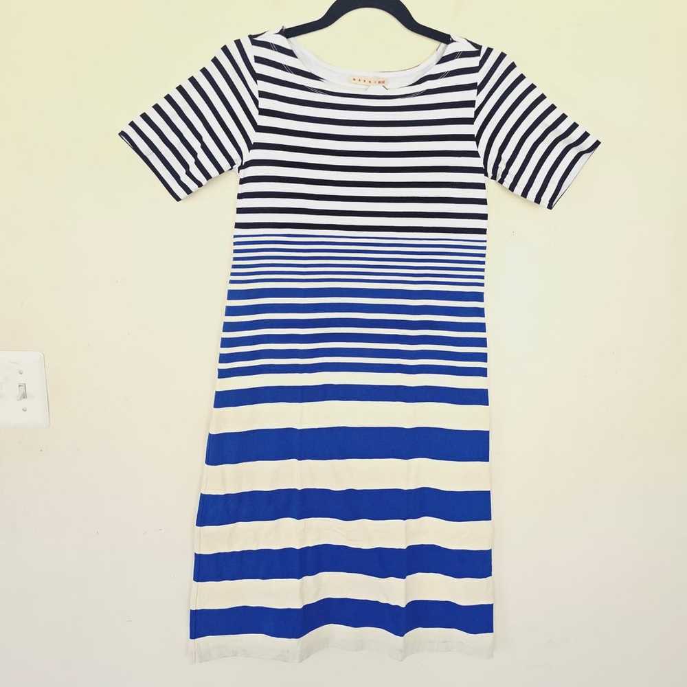 New MARNI X UNIQLO Striped Short Sleeve Dress Blu… - image 5