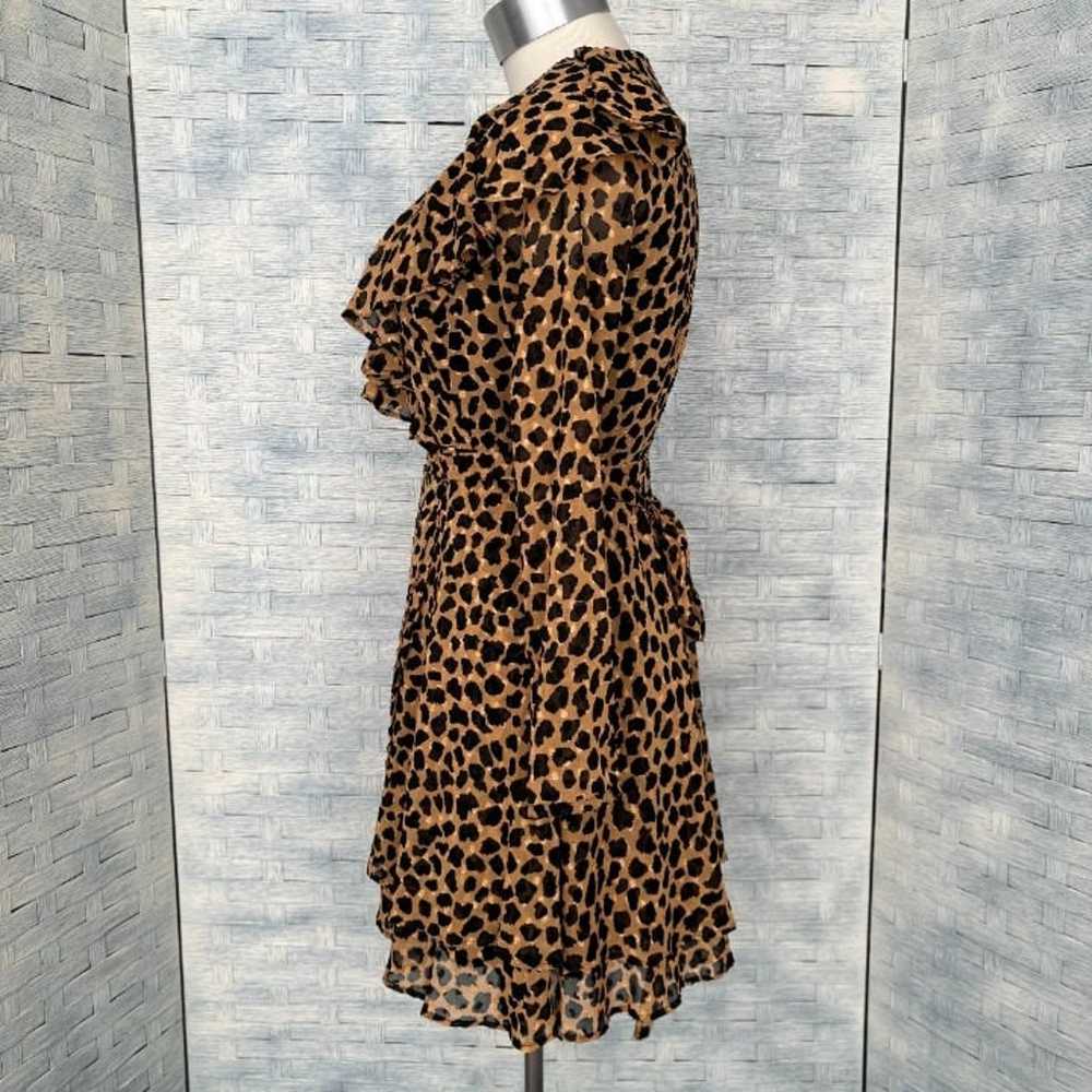 Free People Frenchie Leopard Print Wrap Dress Ruf… - image 2