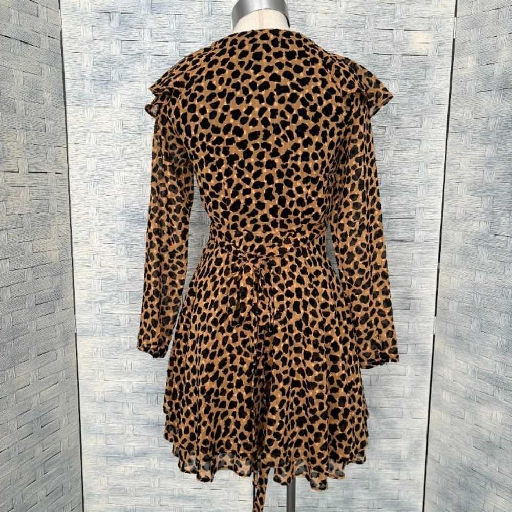 Free People Frenchie Leopard Print Wrap Dress Ruf… - image 3