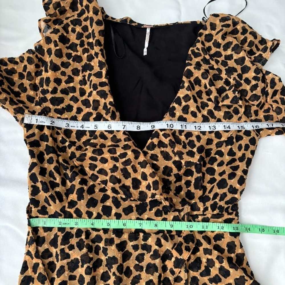 Free People Frenchie Leopard Print Wrap Dress Ruf… - image 5
