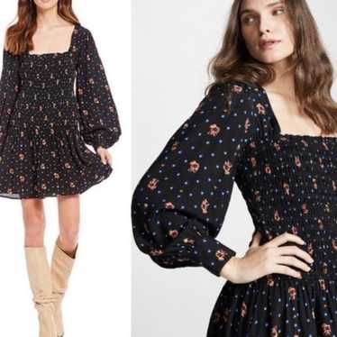 Free People floral long sleeve dress XS