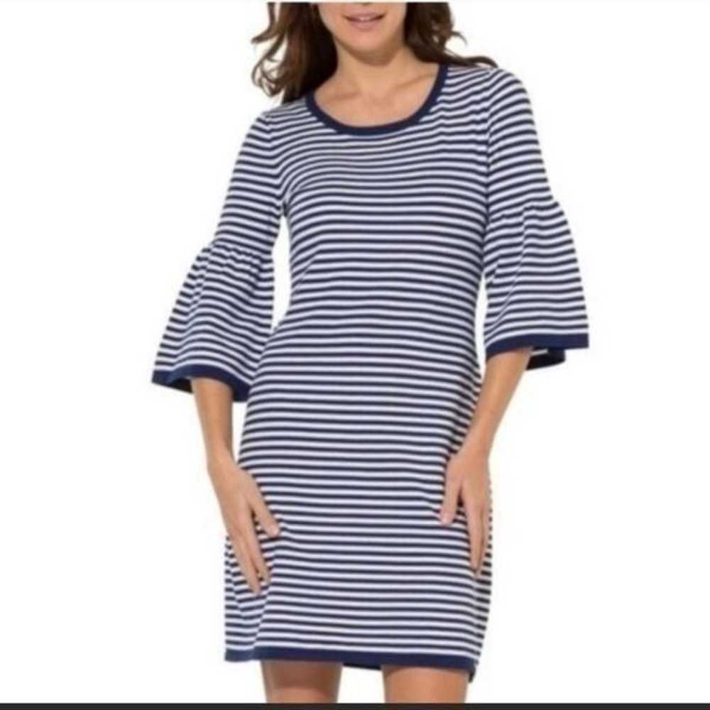 Sail To Sable Striped Bell Sleeve Dress - image 1