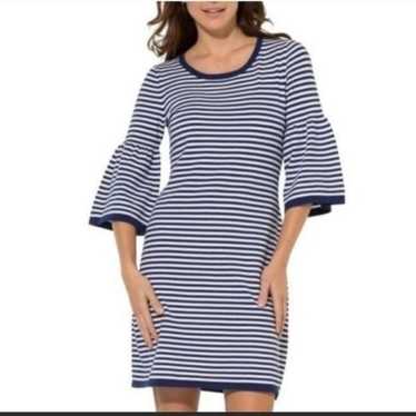 Sail To Sable Striped Bell Sleeve Dress - image 1